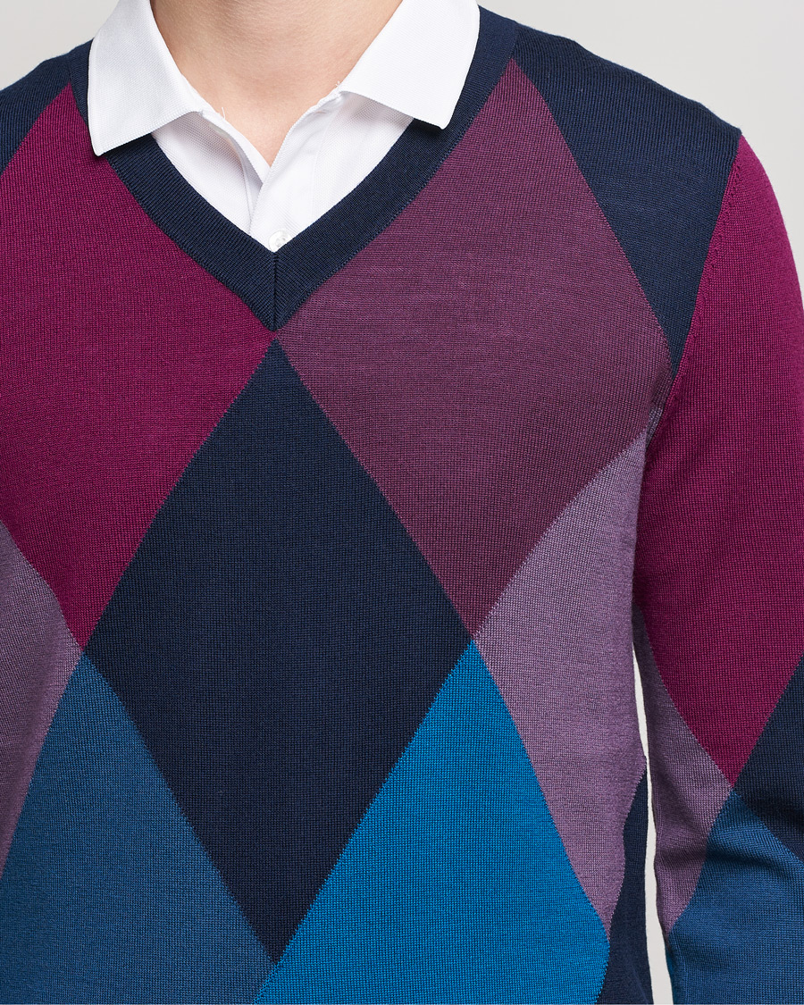 Herre | Gensere | J.Lindeberg | Active Argyle Golf Sweater Navy