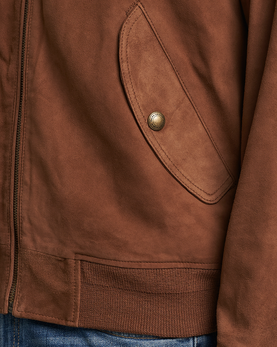 Herre | Jakker | Polo Ralph Lauren | Gunners Lined Suede Bomber Jacket Country Brown