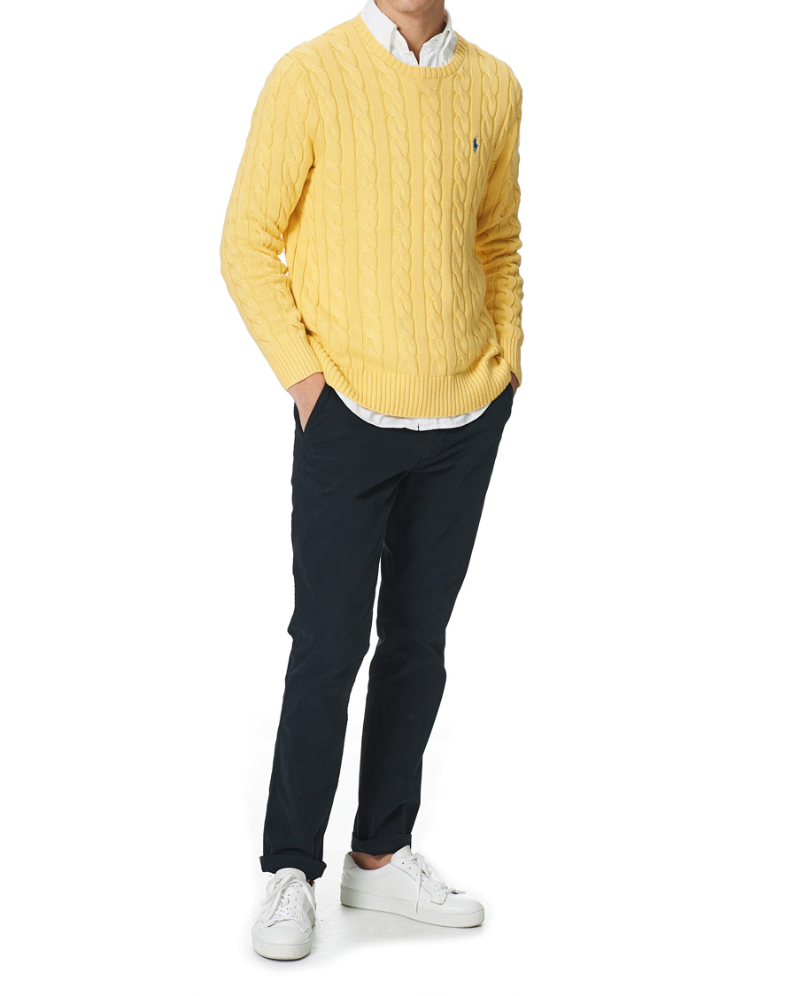 Herre | Gensere | Polo Ralph Lauren | Cotton Cable Crew Neck Pullover Empire Yellow