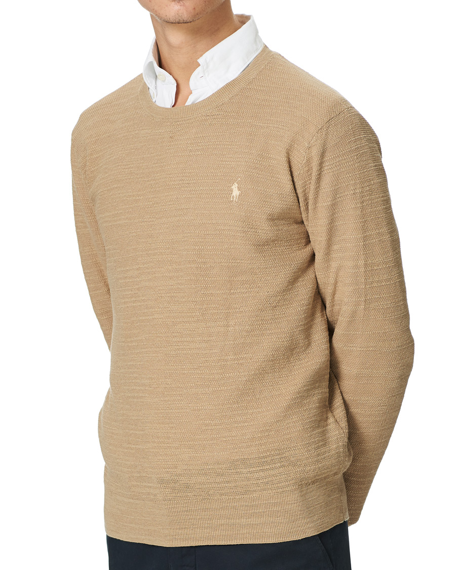 Herre | Gensere | Polo Ralph Lauren | Cotton/Linen Knitted Sweater Vintage Khaki