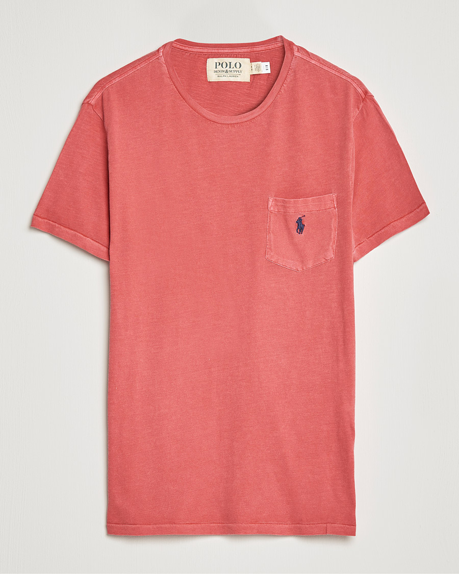 Herre | T-Shirts | Polo Ralph Lauren | Washed Crew Neck Pocket Tee Starboard Red