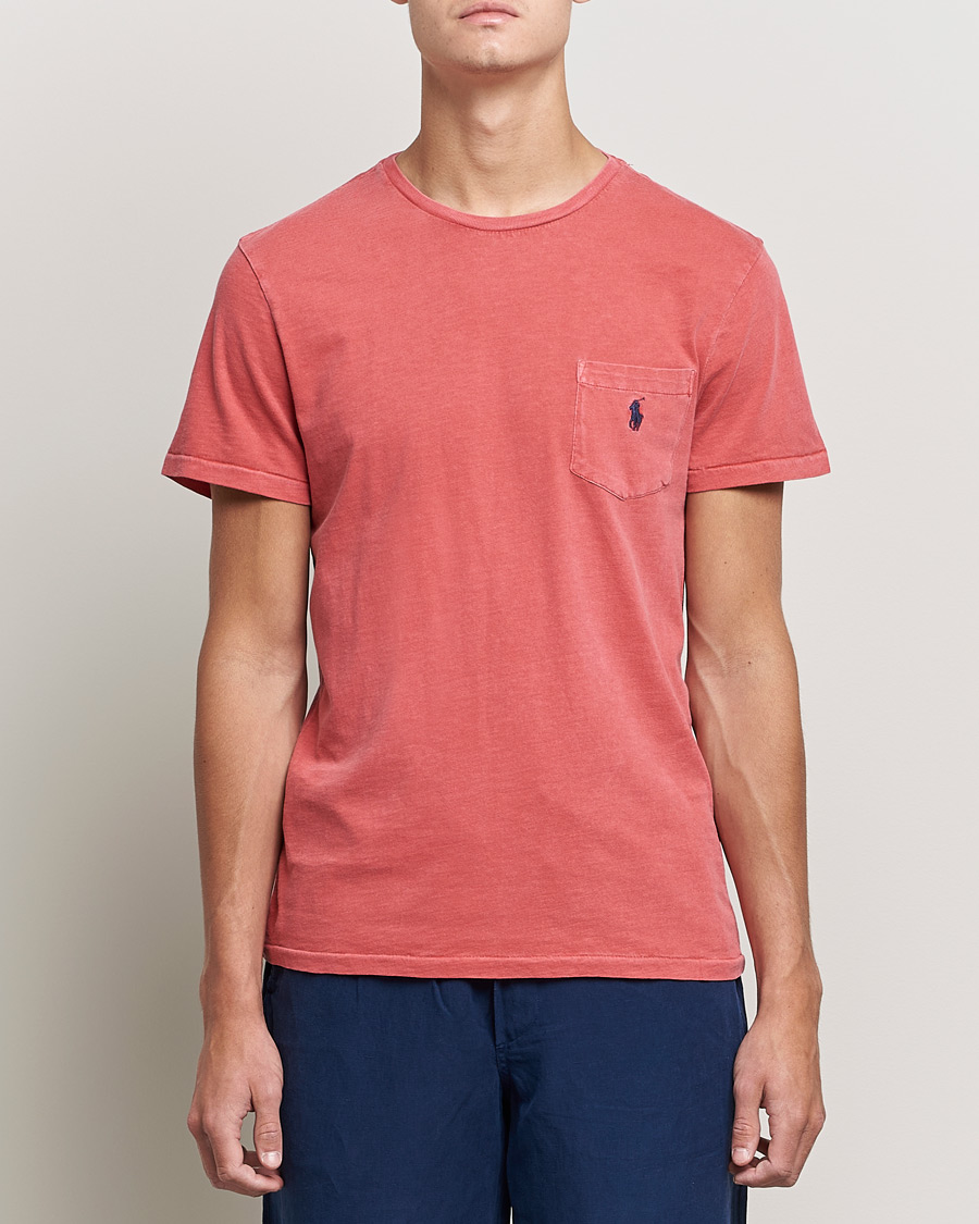 Herre | T-Shirts | Polo Ralph Lauren | Washed Crew Neck Pocket Tee Starboard Red