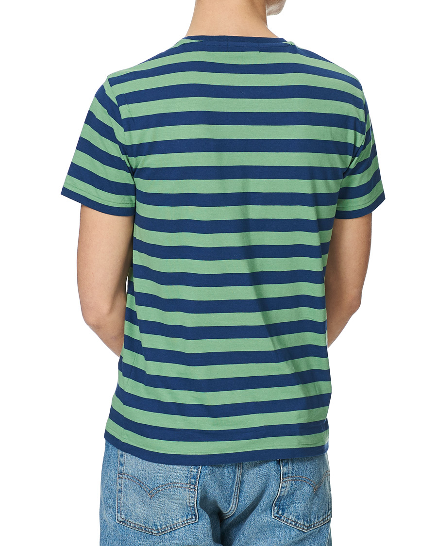 Herre | T-Shirts | Polo Ralph Lauren | Crew Neck Striped Tee Outback Green/Light Navy