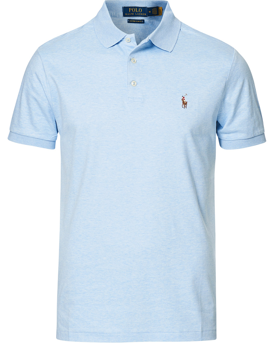 Herre | Pikéer | Polo Ralph Lauren | Luxury Pima Cotton Polo Elite Blue Heather