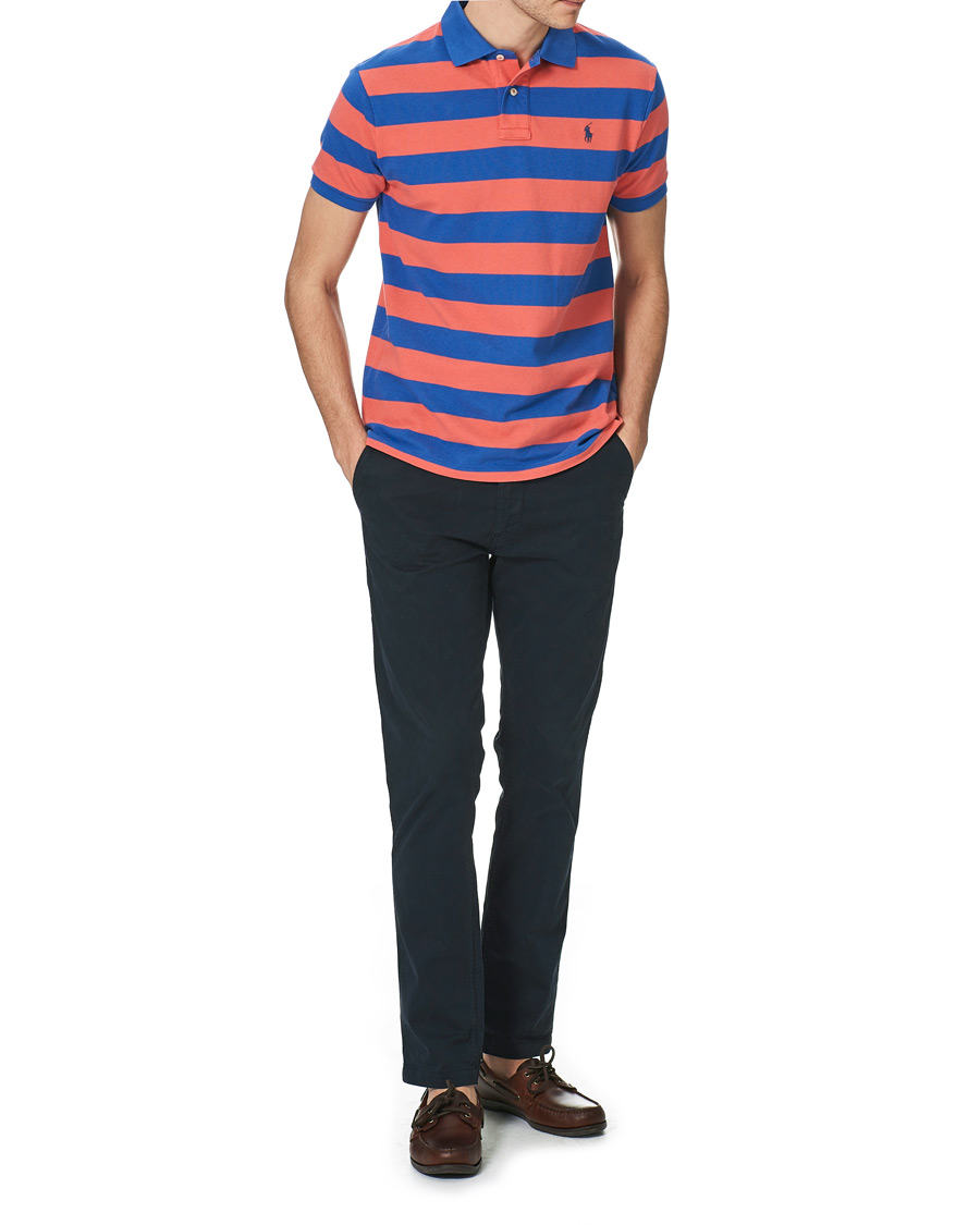 Herre | Pikéer | Polo Ralph Lauren | Custom Slim Fit Striped Polo Red/Blue