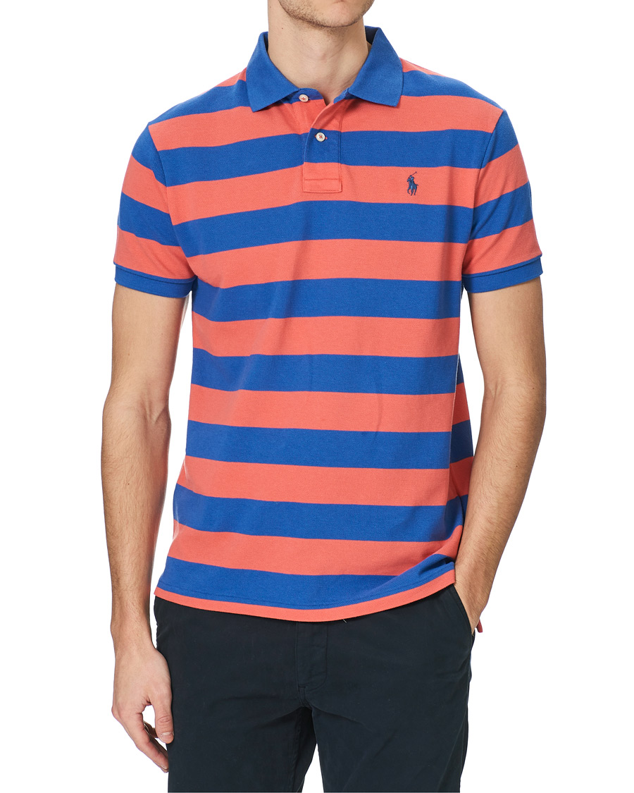 Herre | Pikéer | Polo Ralph Lauren | Custom Slim Fit Striped Polo Red/Blue