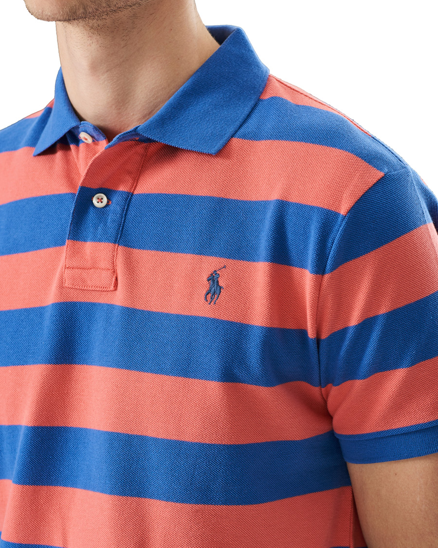 Herre | Pikéer | Polo Ralph Lauren | Custom Slim Fit Striped Polo Red/Blue