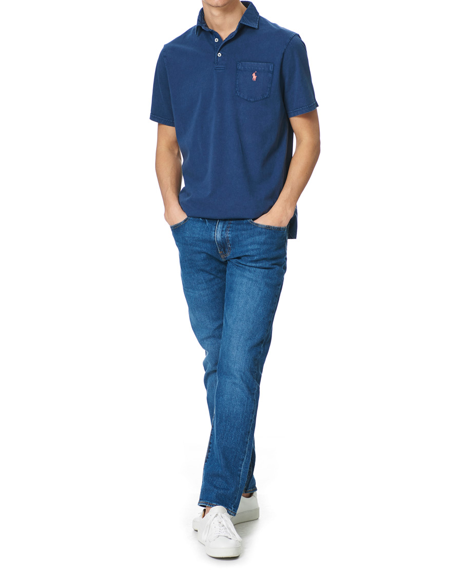 Herre | Pikéer | Polo Ralph Lauren | Cotton/Linen Pocket Polo Light Navy