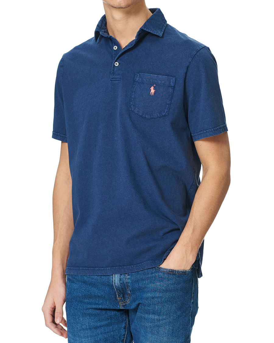 Herre | Pikéer | Polo Ralph Lauren | Cotton/Linen Pocket Polo Light Navy