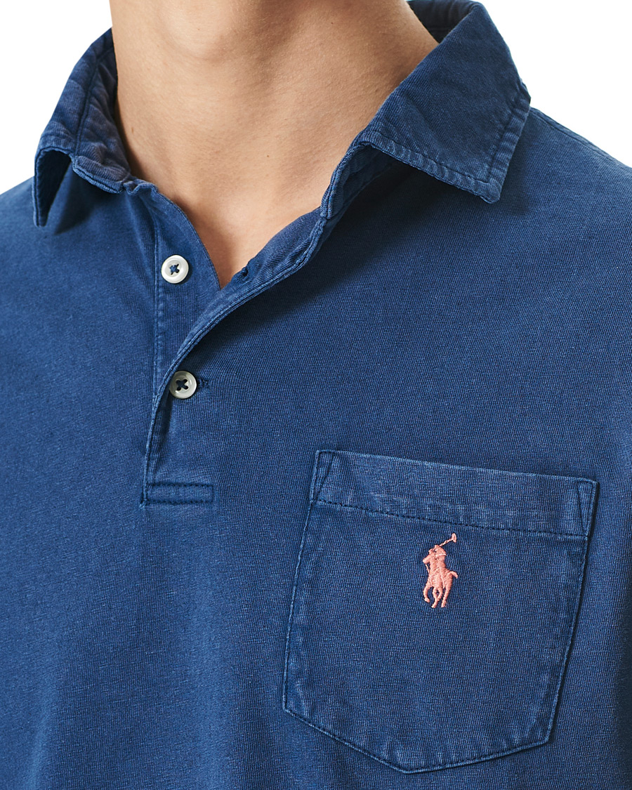 Herre | Pikéer | Polo Ralph Lauren | Cotton/Linen Pocket Polo Light Navy