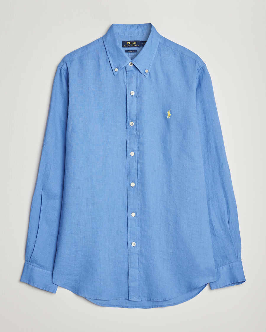 Herre | Skjorter | Polo Ralph Lauren | Custom Fit Linen Button Down Harbor Island Blue