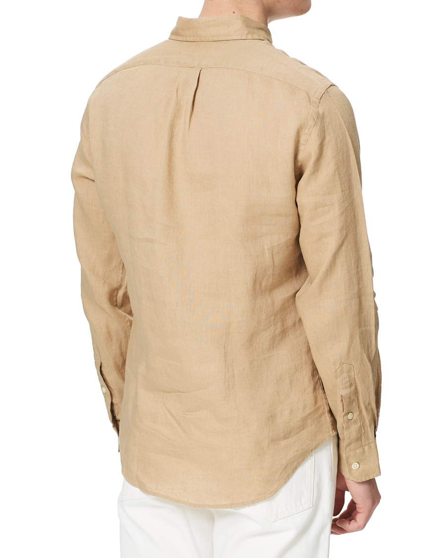 Herre | Skjorter | Polo Ralph Lauren | Slim Fit Linen Button Down Shirt Costal Beige