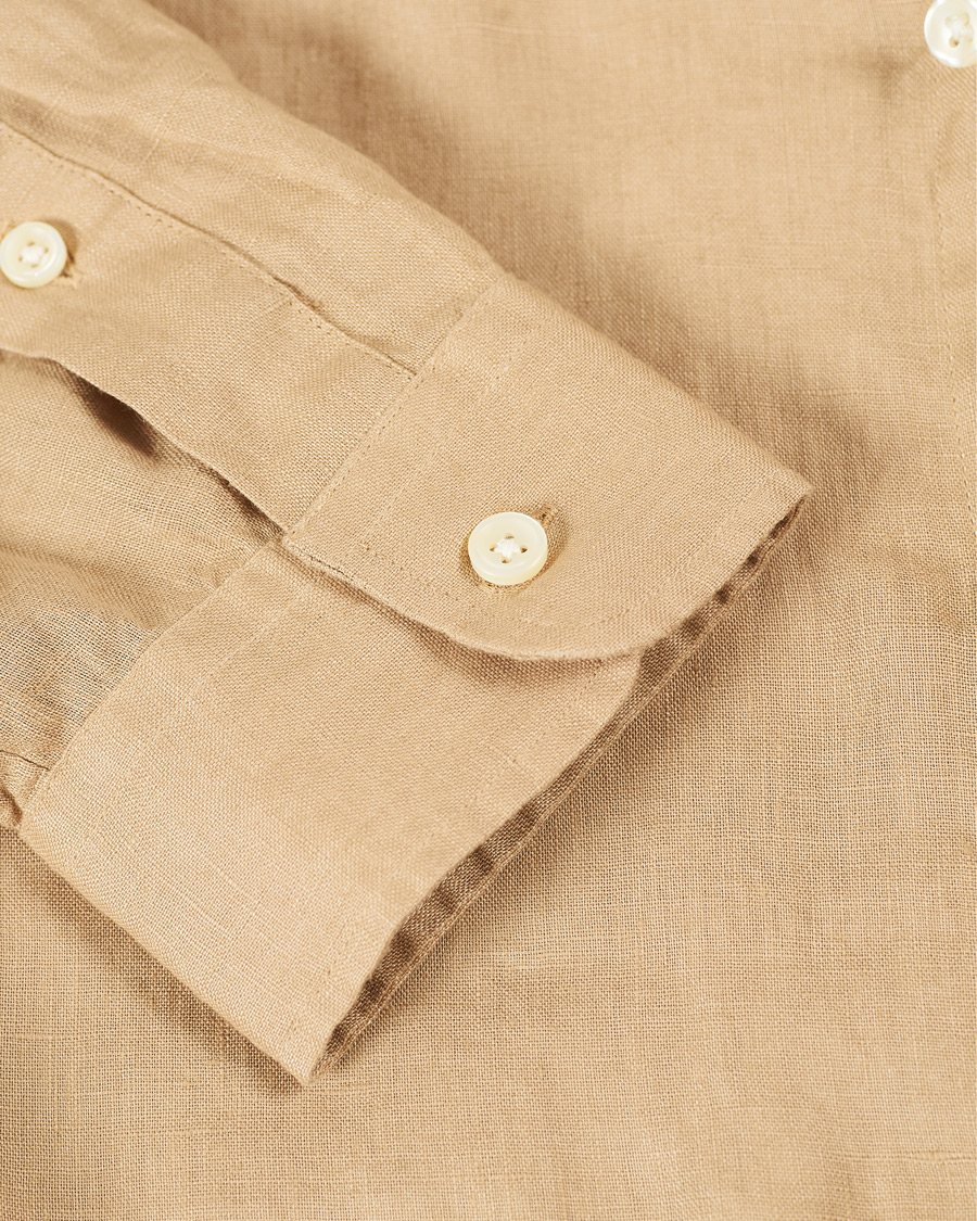 Herre | Skjorter | Polo Ralph Lauren | Slim Fit Linen Button Down Shirt Costal Beige