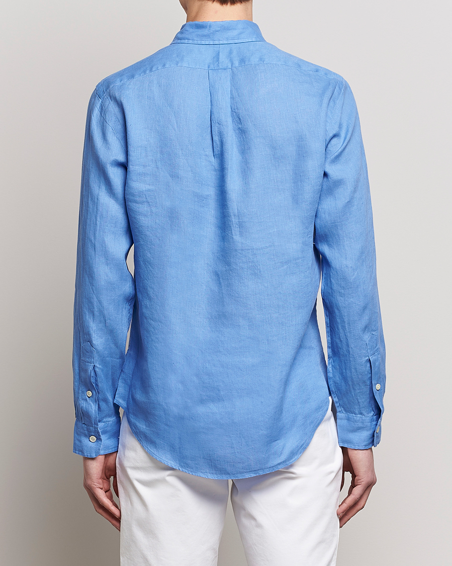 Herre | Skjorter | Polo Ralph Lauren | Slim Fit Linen Button Down Shirt Harbor Island Blue
