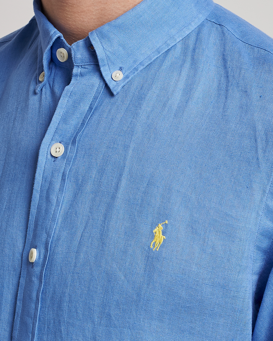 Herre | Skjorter | Polo Ralph Lauren | Slim Fit Linen Button Down Shirt Harbor Island Blue
