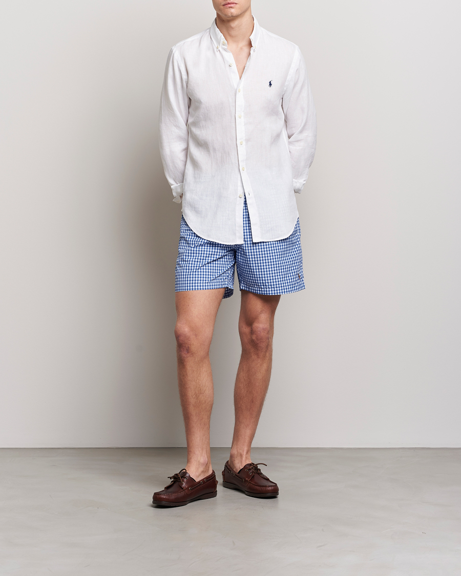 Herre | Badeshorts | Polo Ralph Lauren | Traveler Gingham Swimshorts Cruise Royal