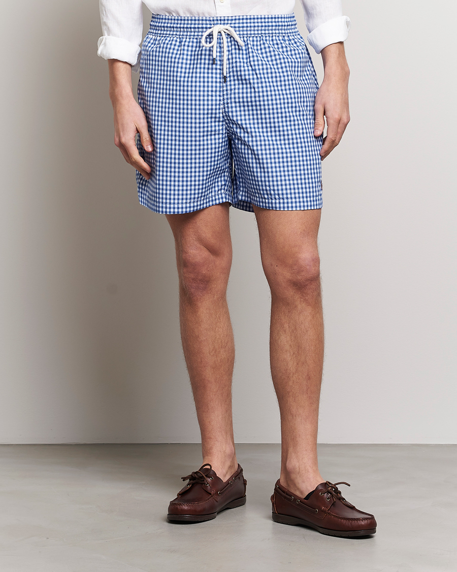 Herre | Badeshorts med snøring | Polo Ralph Lauren | Traveler Gingham Swimshorts Cruise Royal