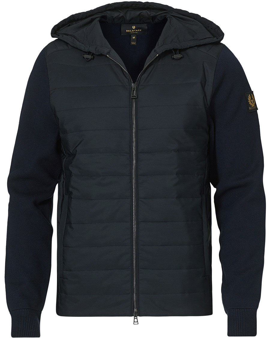 Herre | Gensere | Belstaff | Omar Zip Through Hybrid Hood Dark Ink