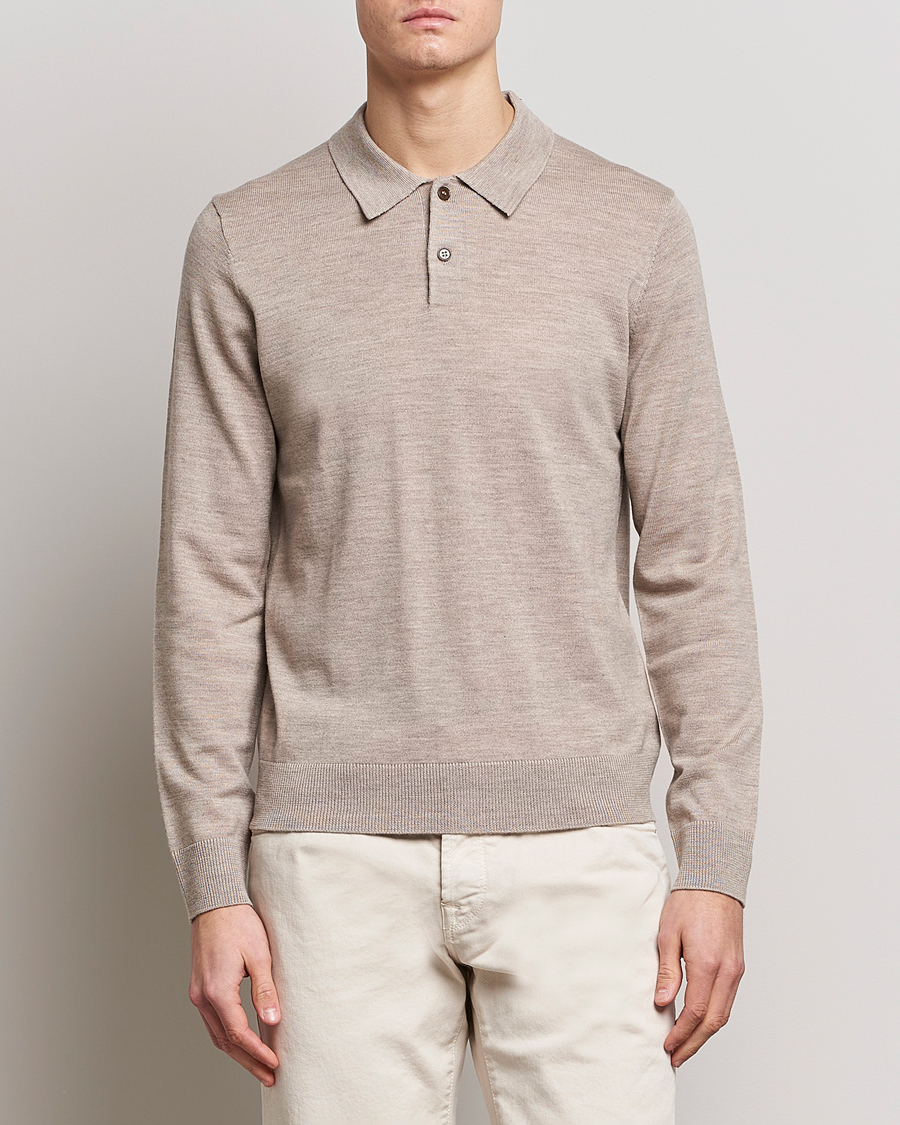 Herre | Gensere | Morris | Merino Polo Knit Khaki