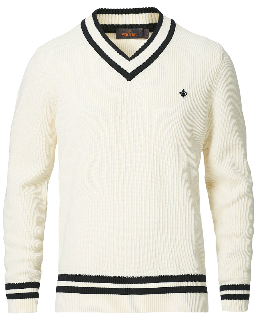 Herre | Gensere | Morris | Willoughby V-Neck Cricket Sweater Off White