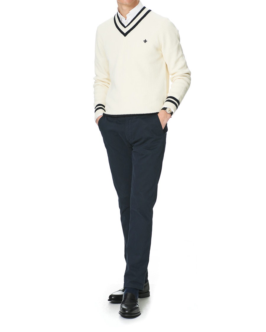 Herre | Gensere | Morris | Willoughby V-Neck Cricket Sweater Off White