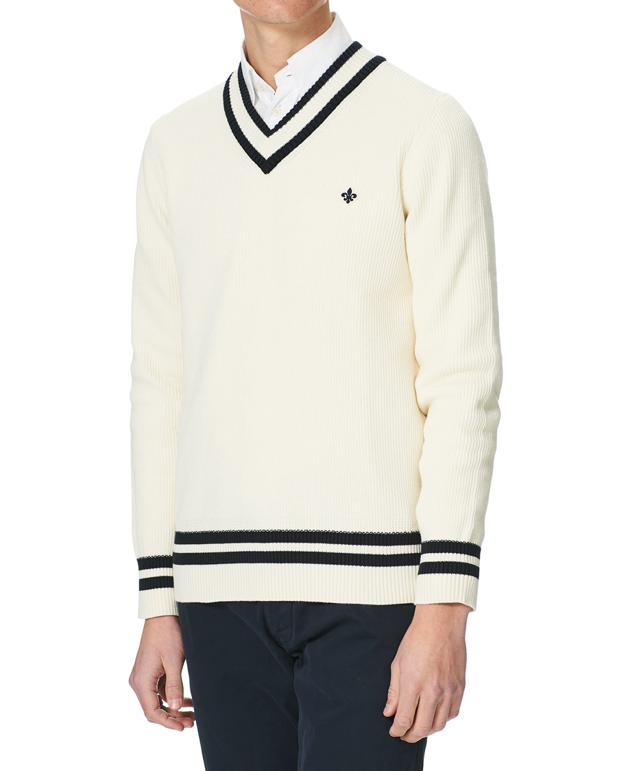 Herre | Gensere | Morris | Willoughby V-Neck Cricket Sweater Off White