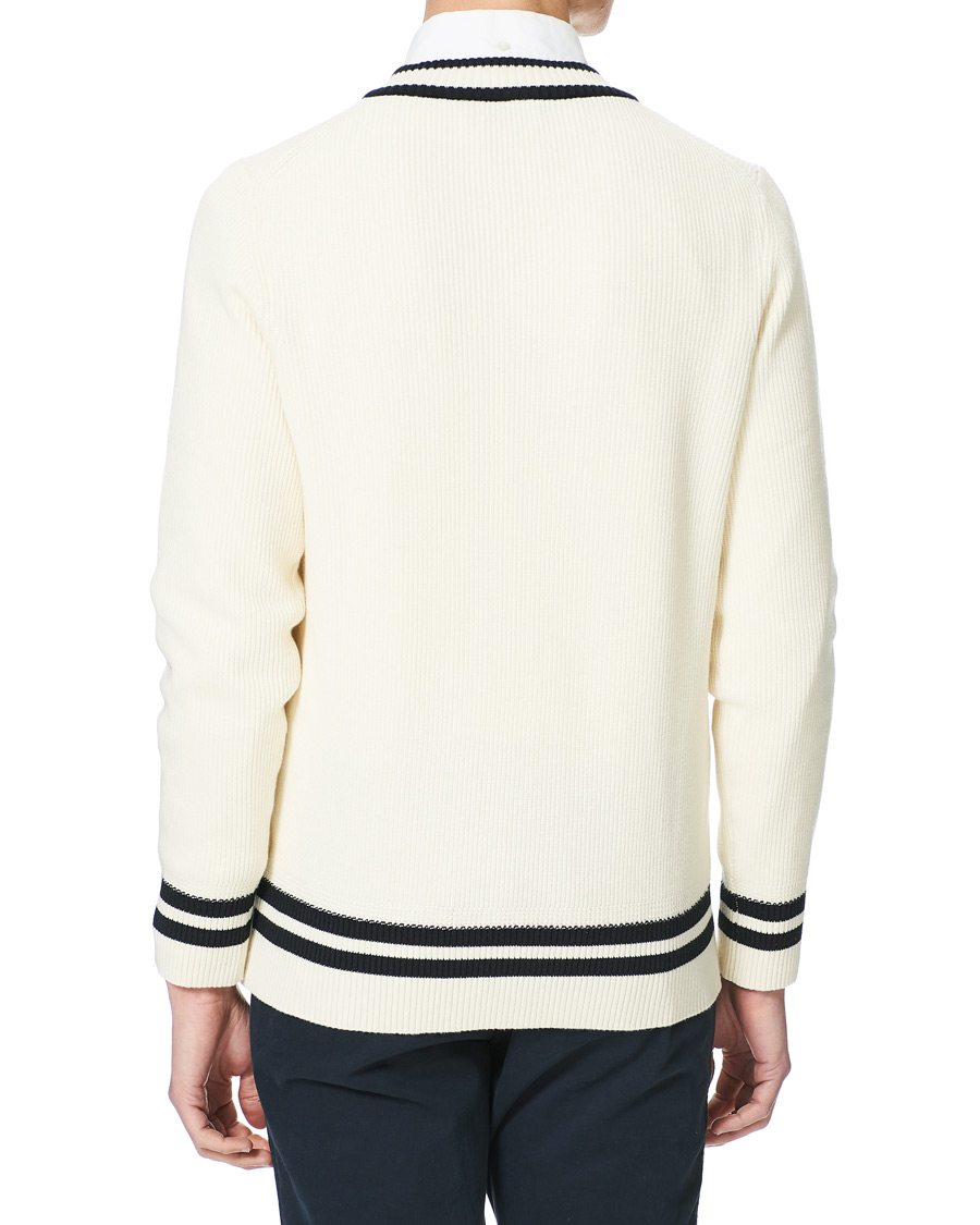 Herre | Gensere | Morris | Willoughby V-Neck Cricket Sweater Off White