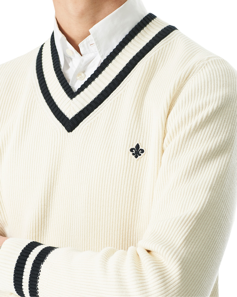Herre | Gensere | Morris | Willoughby V-Neck Cricket Sweater Off White