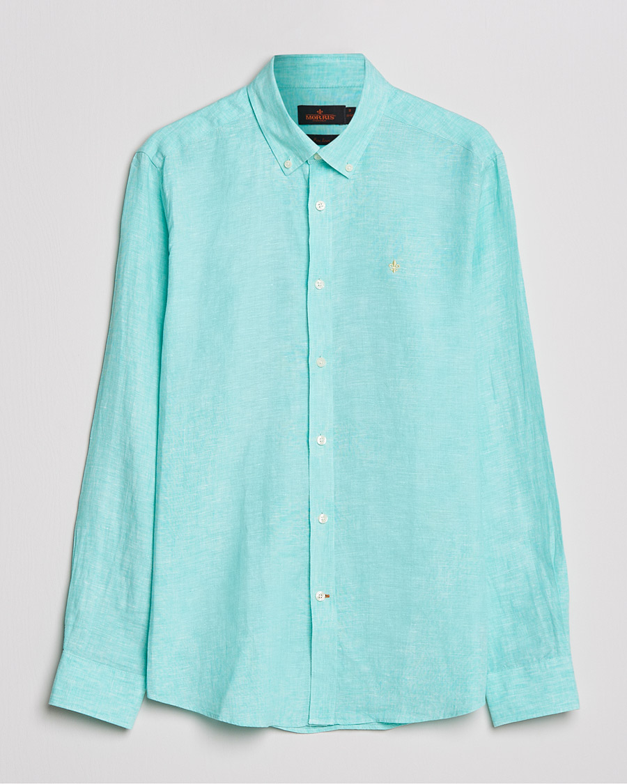 Herre | Skjorter | Morris | Douglas Linen Shirt Aqua Green