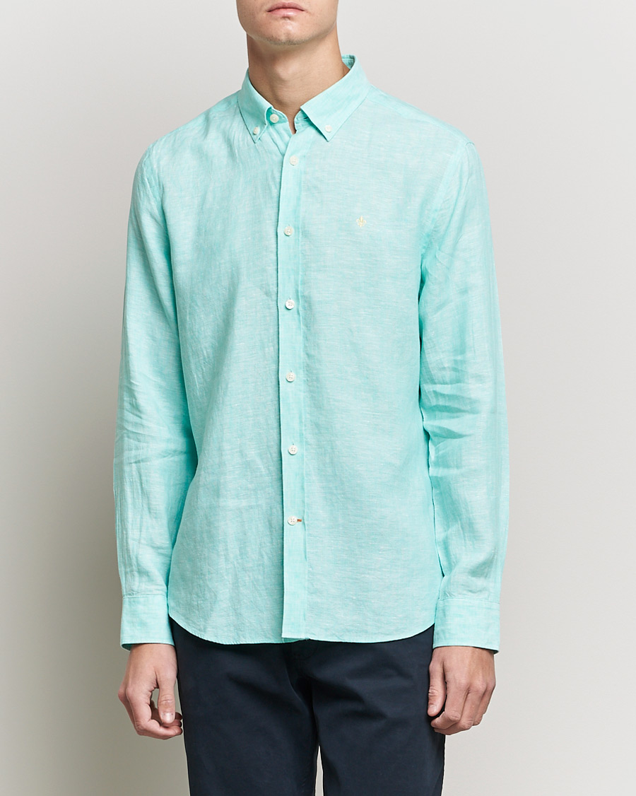 Herre | Skjorter | Morris | Douglas Linen Shirt Aqua Green