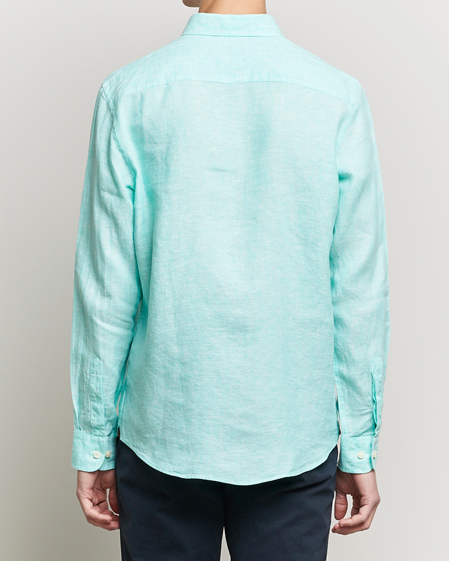 Herre | Skjorter | Morris | Douglas Linen Shirt Aqua Green