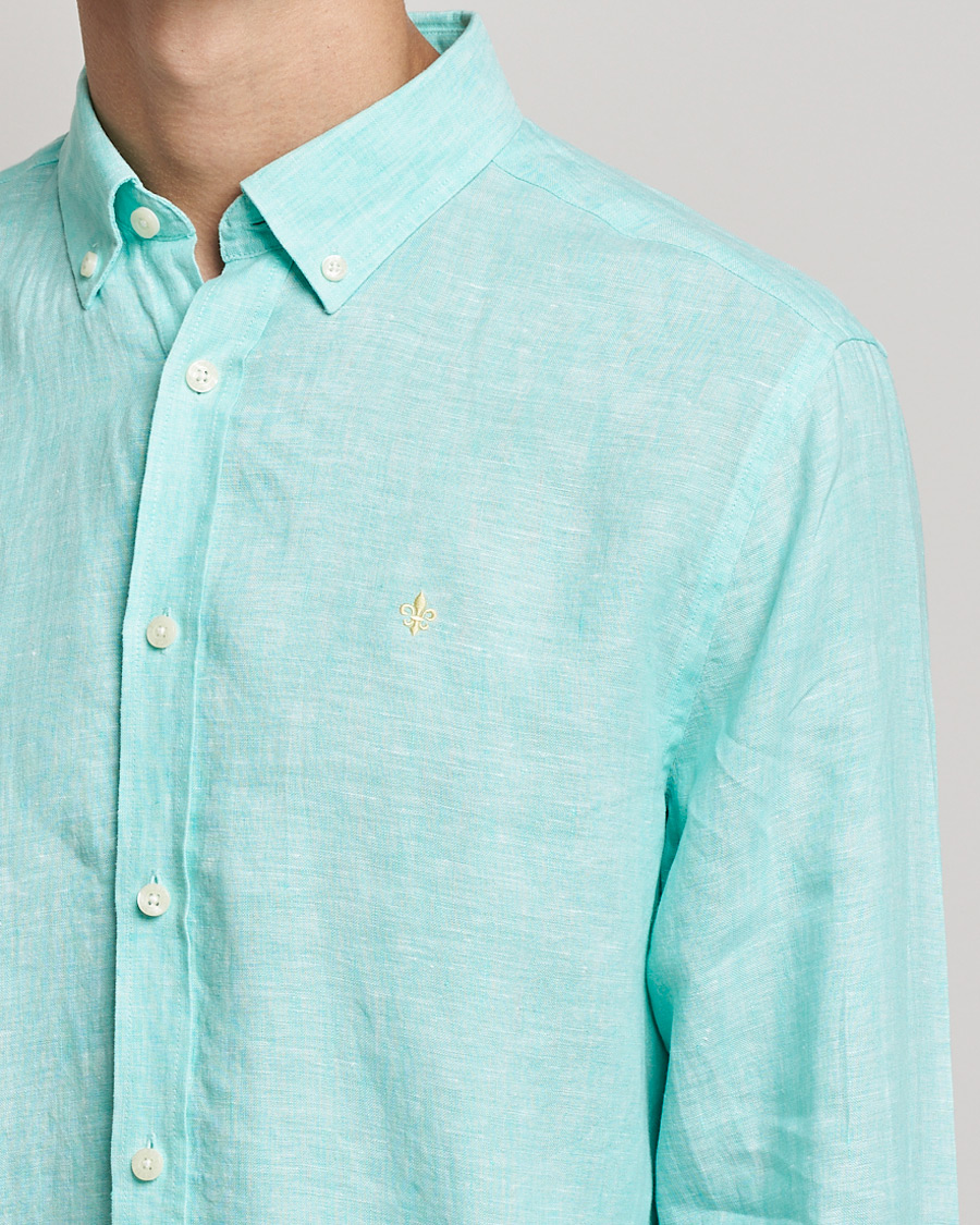 Herre | Skjorter | Morris | Douglas Linen Shirt Aqua Green