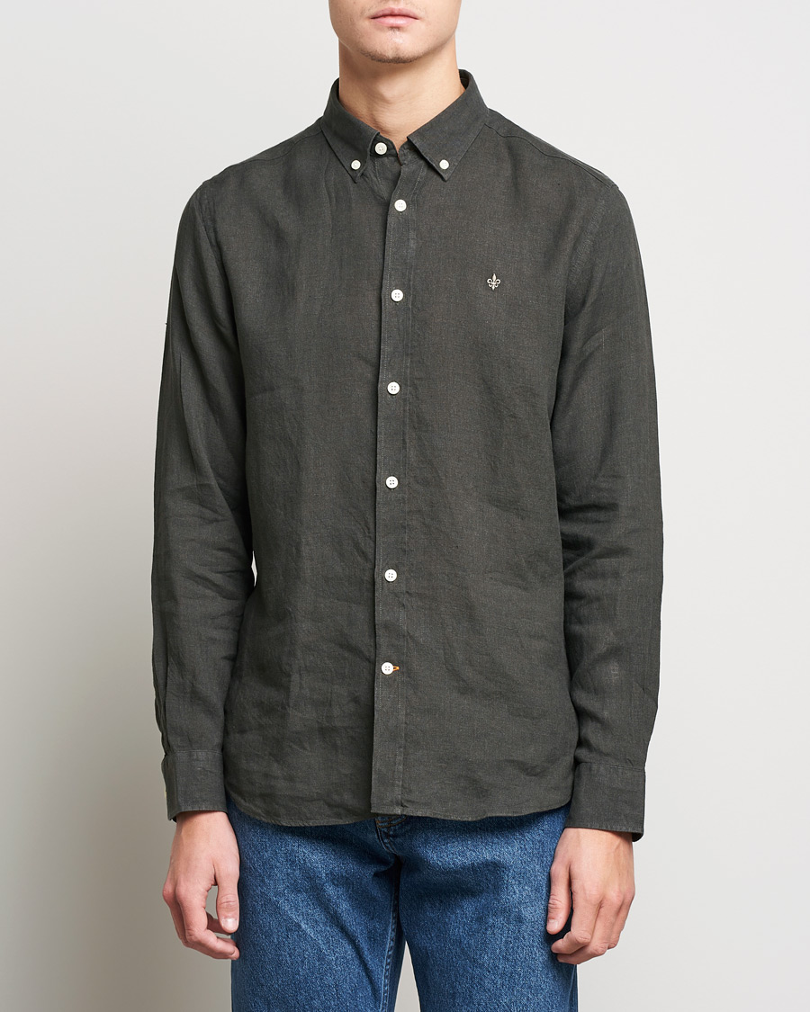 Herre | Skjorter | Morris | Douglas Linen Shirt Moss Green