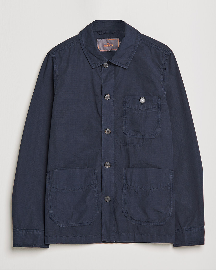 Herre | Skjorter | Morris | Morley Ripstop Shirt Jacket Old Blue