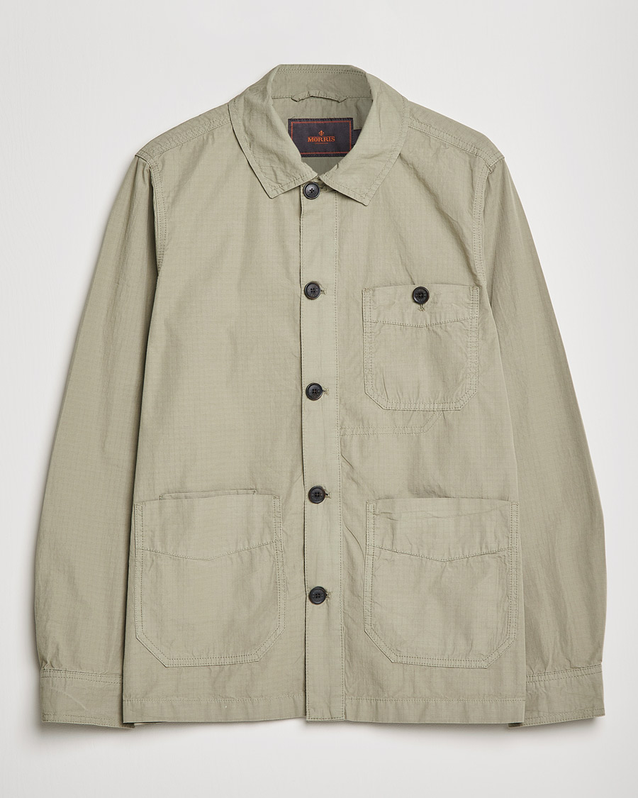 Herre | Overshirts | Morris | Morley Ripstop Shirt Jacket Light Green