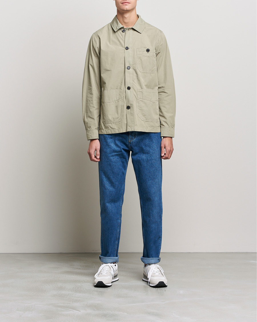 Herre | Skjorter | Morris | Morley Ripstop Shirt Jacket Light Green