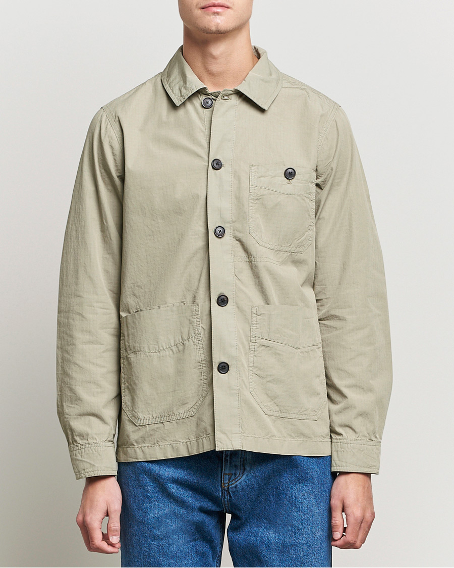 Herre | Skjorter | Morris | Morley Ripstop Shirt Jacket Light Green