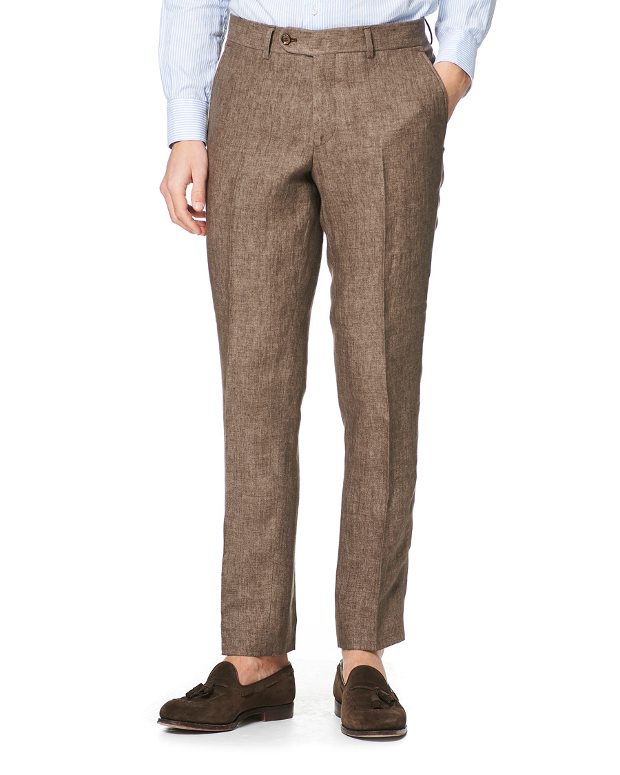 Herre | Bukser | Morris | Rodney Linen Trousers Brown