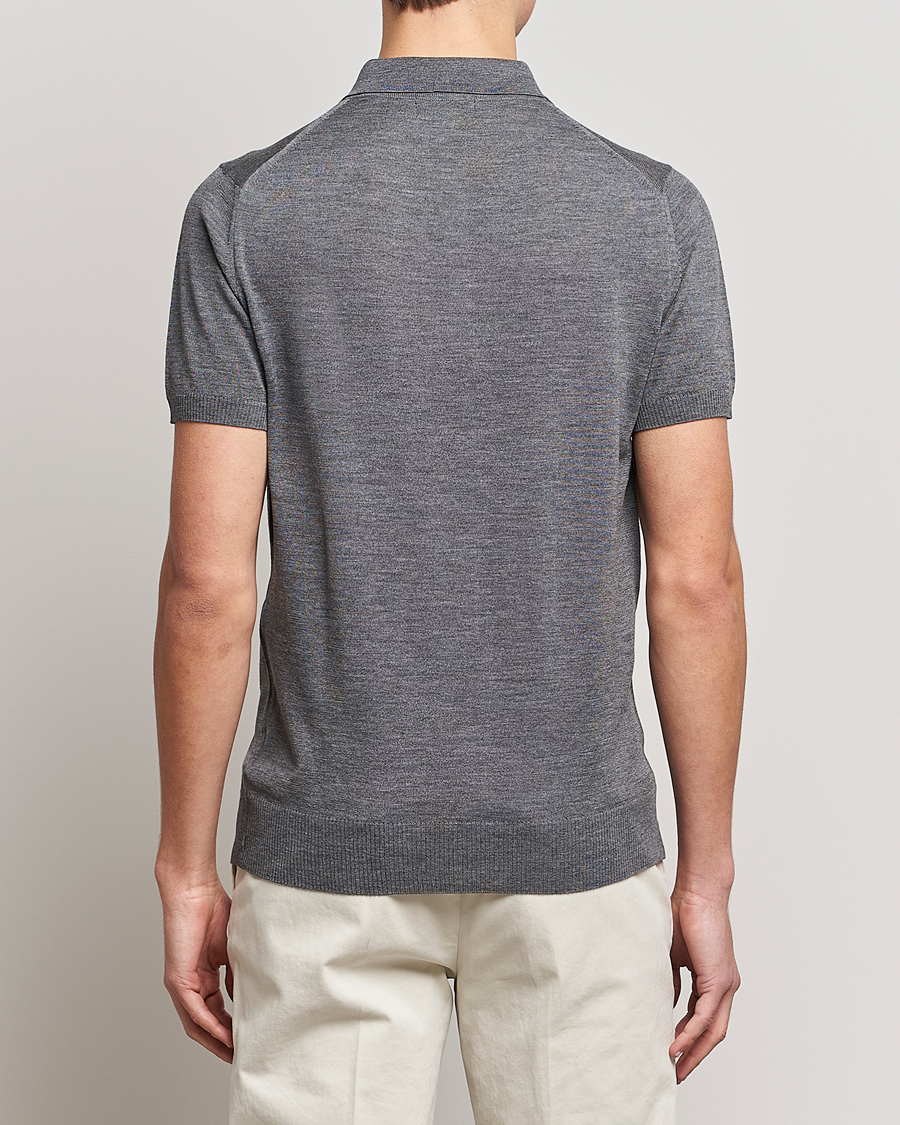 Herre | Gensere | Morris Heritage | Short Sleeve Knitted Polo Shirt Grey