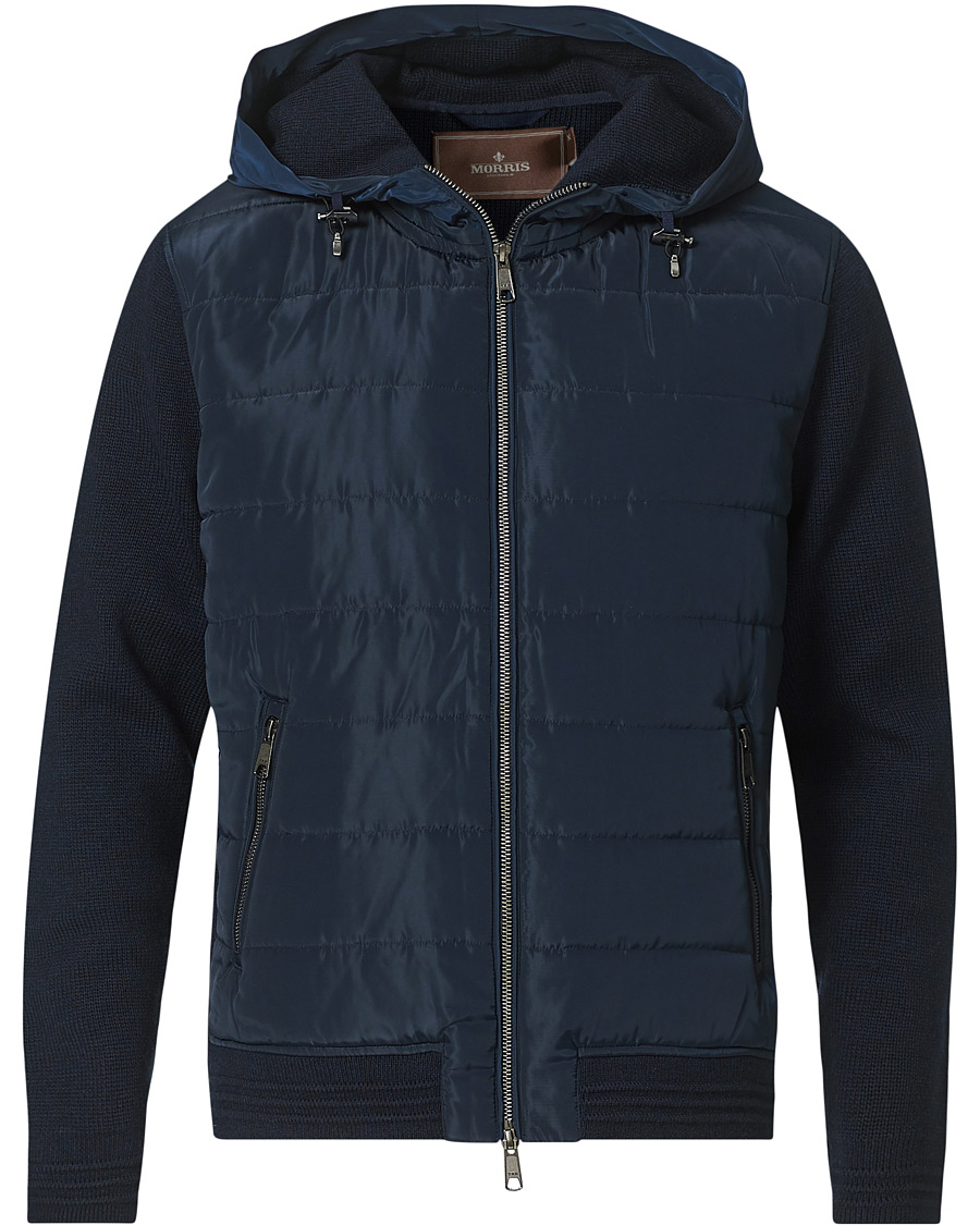 Herre | Jakker | Morris Heritage | Remington Knitted Hybrid Jacket Navy