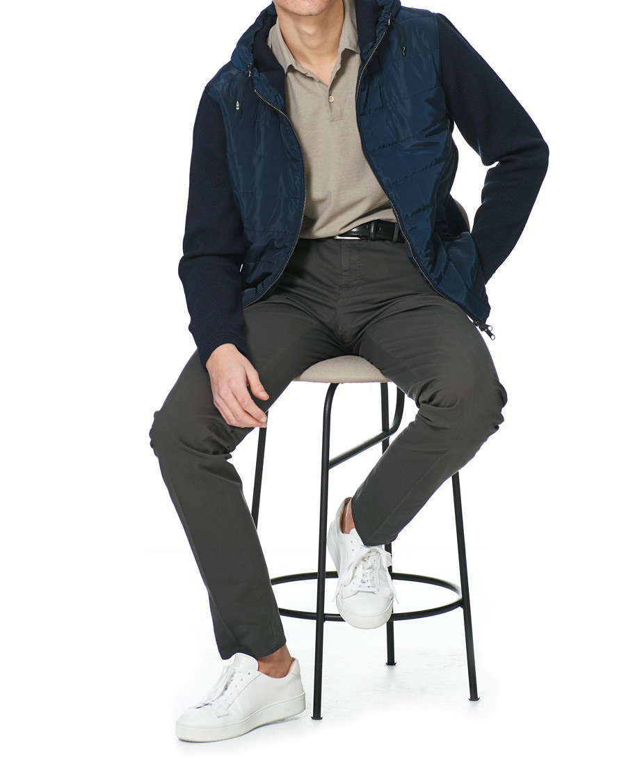 Herre | Jakker | Morris Heritage | Remington Knitted Hybrid Jacket Navy
