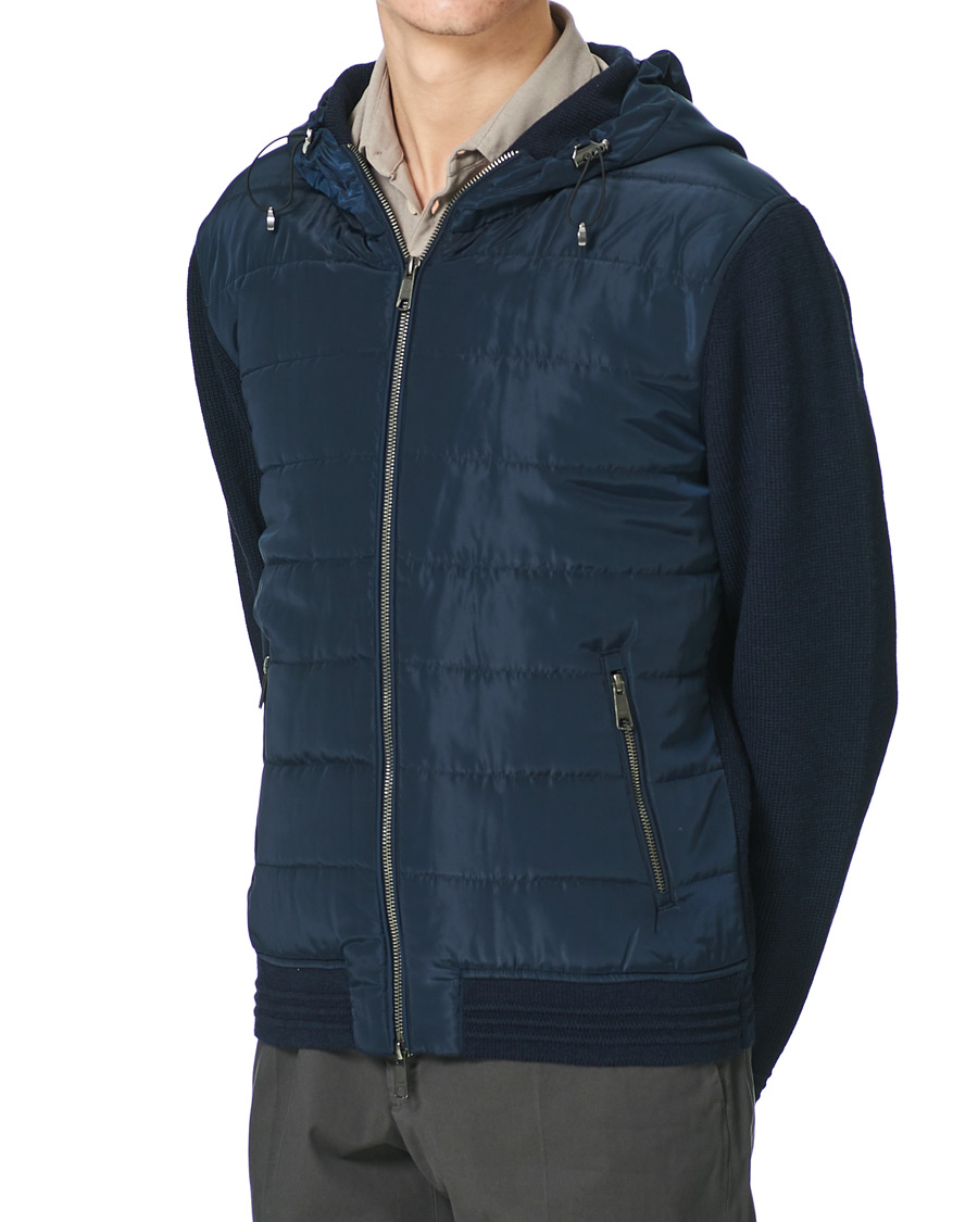 Herre | Jakker | Morris Heritage | Remington Knitted Hybrid Jacket Navy