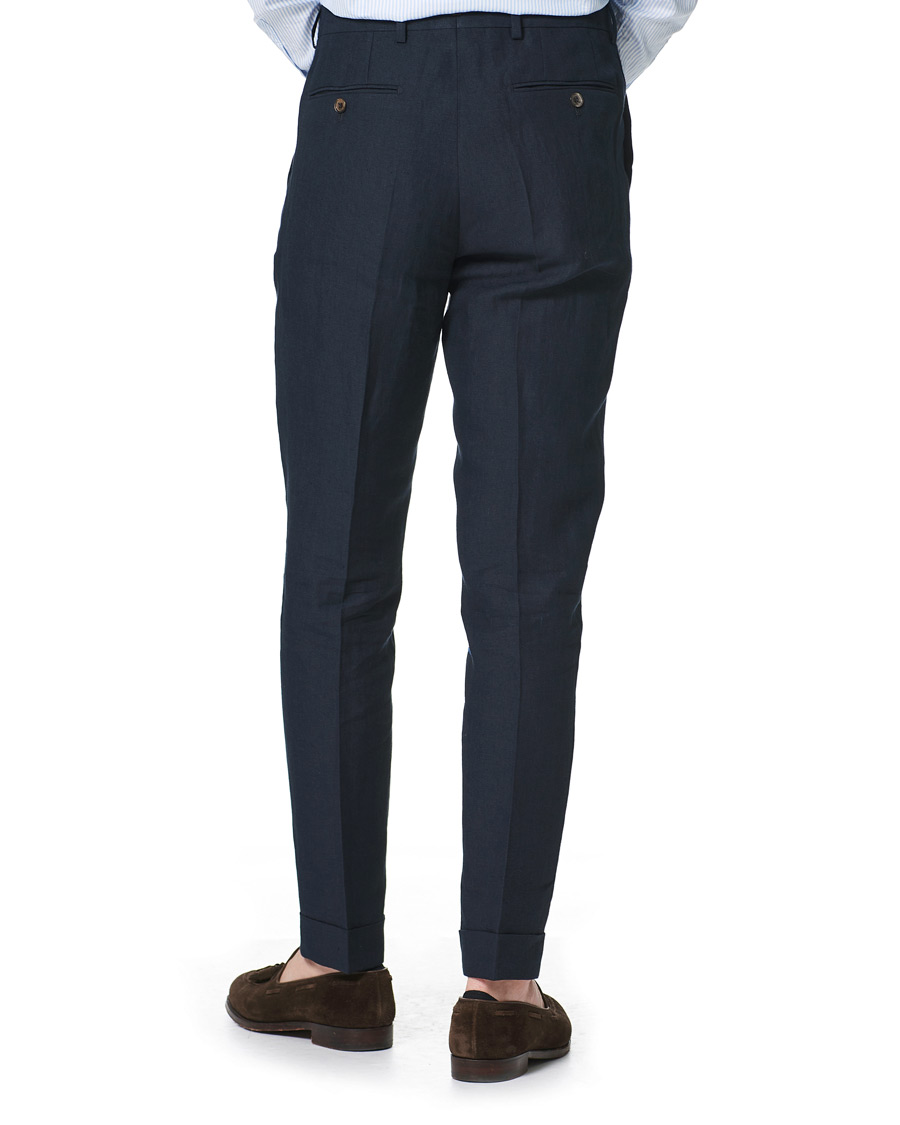 Herre | Bukser | Morris Heritage | Jack Linen Suit Trousers Navy
