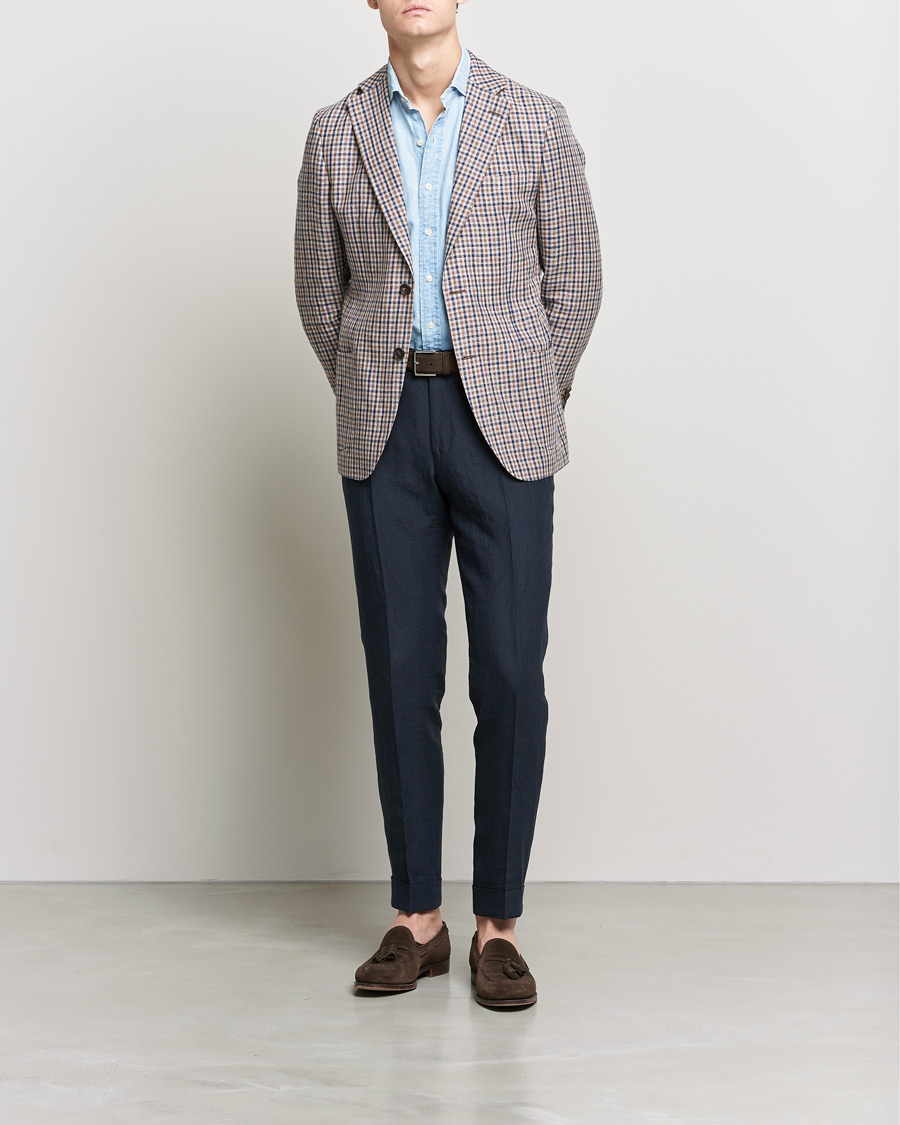 Herre | Dressjakker | Morris Heritage | Mike Patch Pocket Checked Blazer Brown