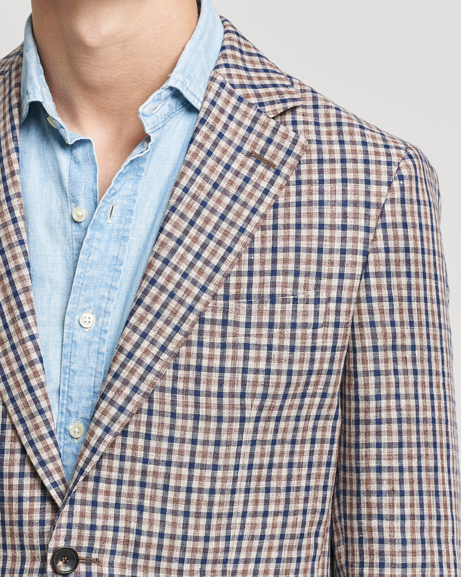 Herre | Dressjakker | Morris Heritage | Mike Patch Pocket Checked Blazer Brown