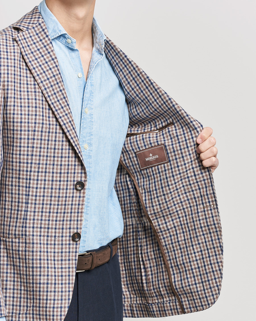 Herre | Dressjakker | Morris Heritage | Mike Patch Pocket Checked Blazer Brown