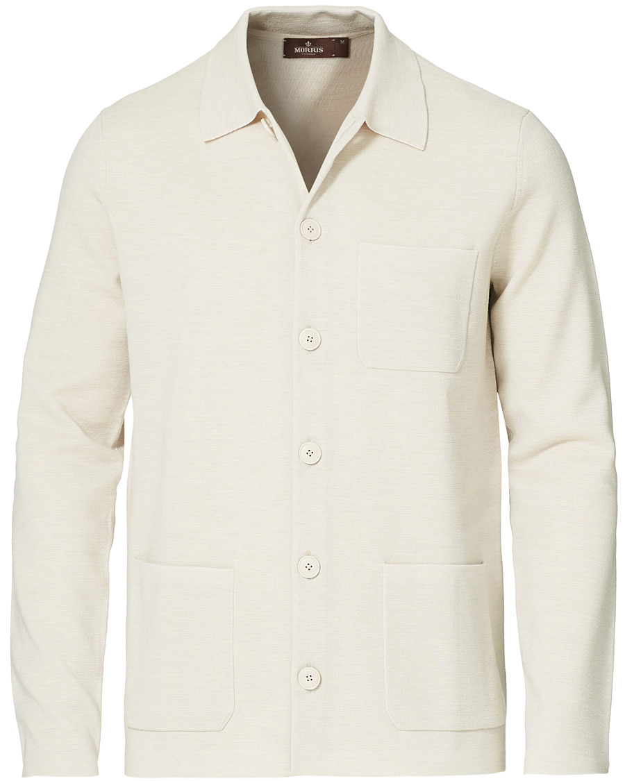 Herre | Gensere | Morris Heritage | Knitted Shirt Jacket Off White