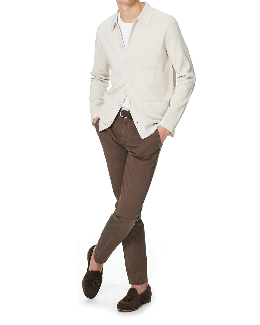 Herre | Gensere | Morris Heritage | Knitted Shirt Jacket Off White