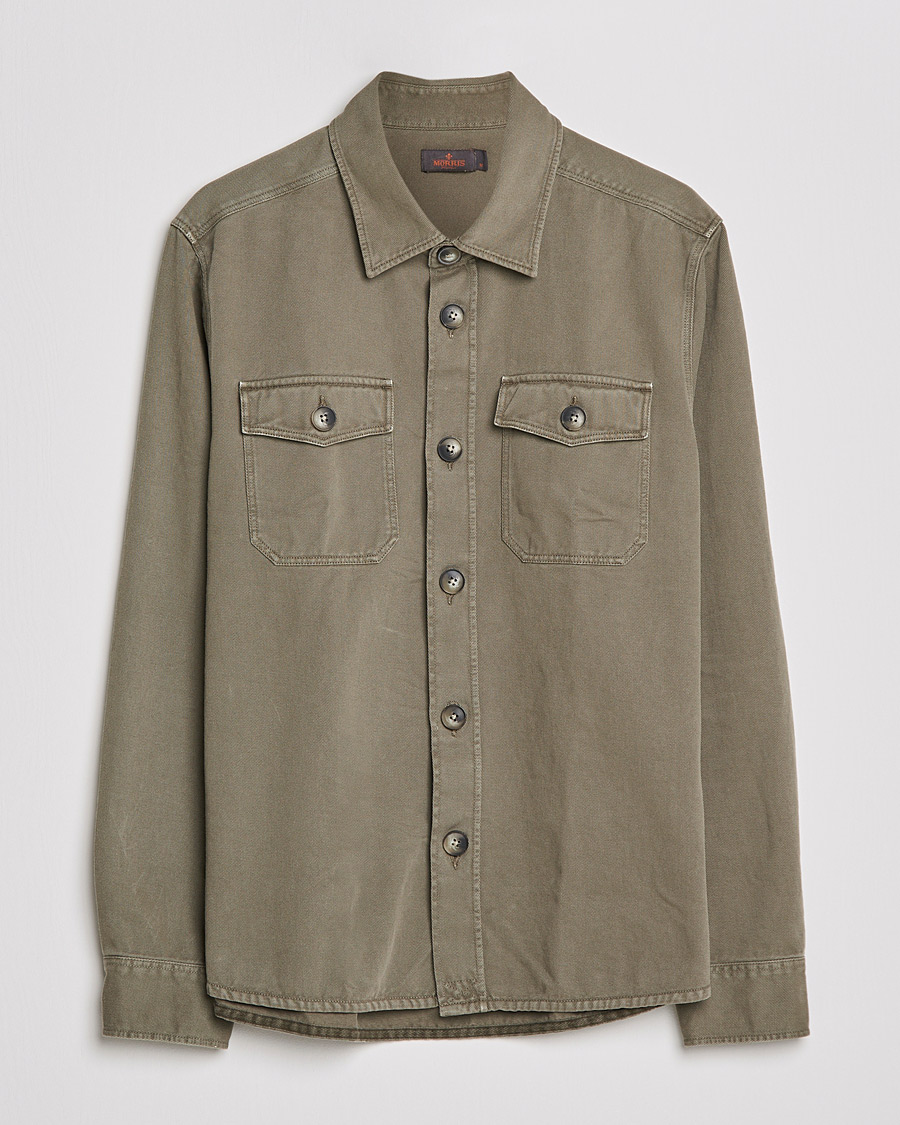 Herre | Skjorter | Morris | Sanford Light Cotton Overshirt Olive