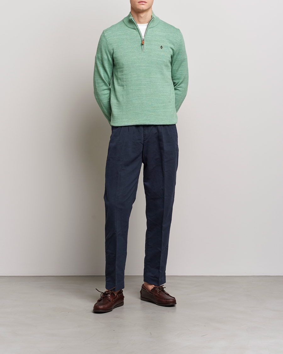 Herre | Gensere | Morris | Randall Cotton Half Zip Green
